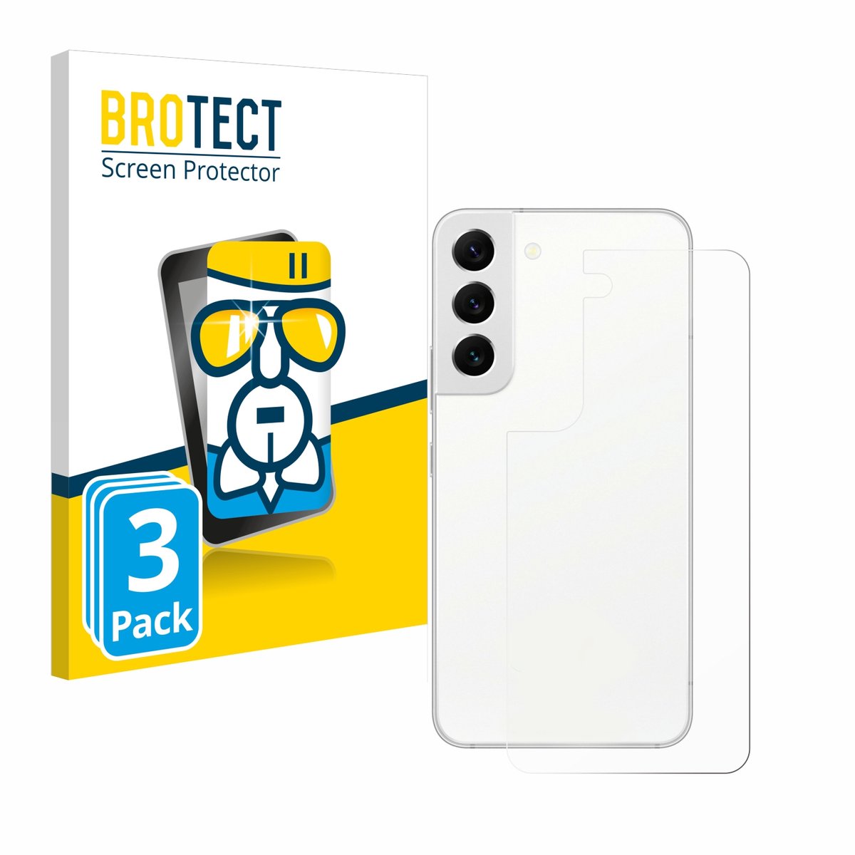 Screenprotector 3 Stuks voor Samsung Galaxy S22 5G (Achterkant) Beschermglas transparant