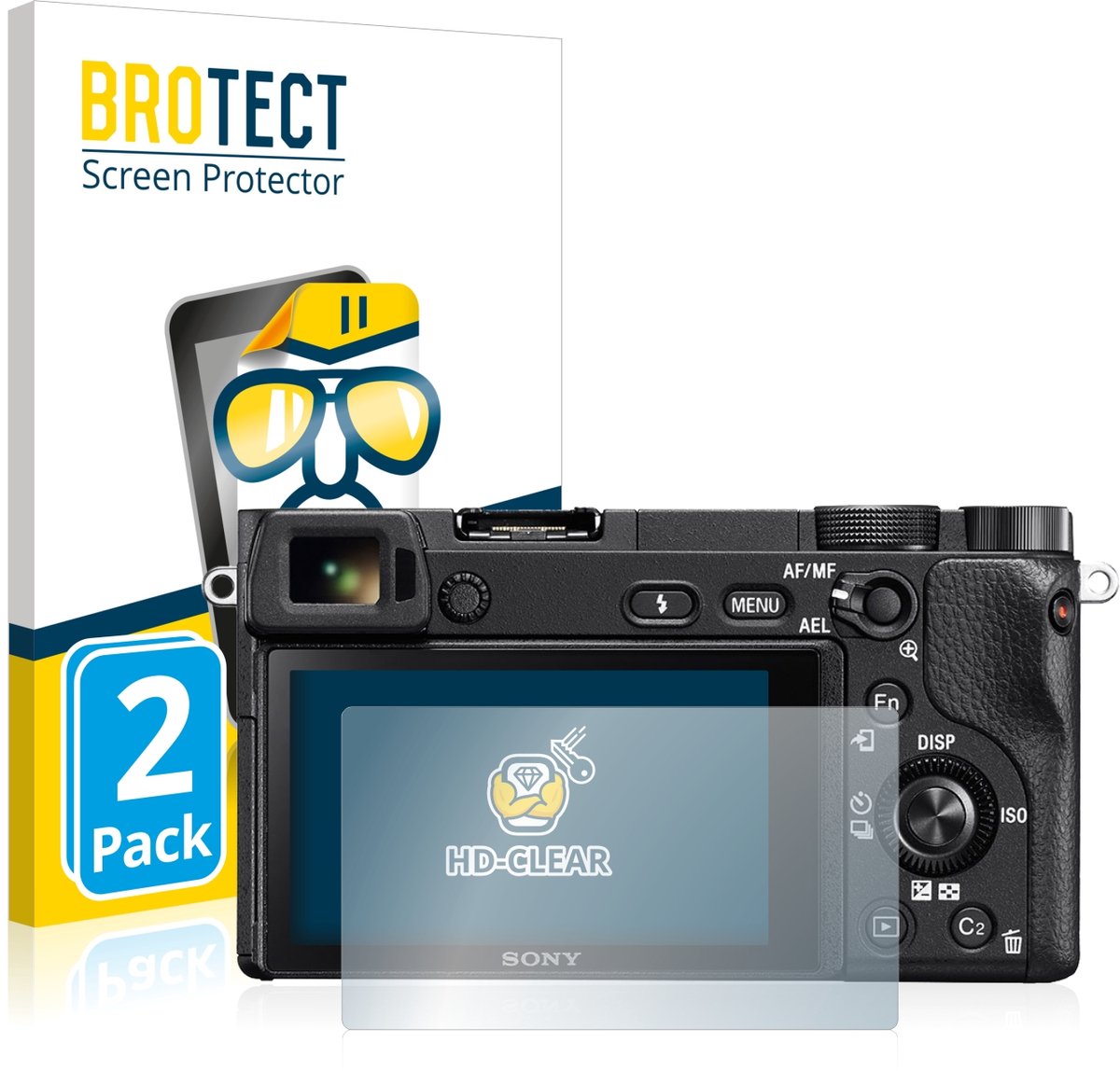 BROTECT - Screenprotector voor Sony Alpha 6300 - Folie Beschermfolie transparant 2 Stuks