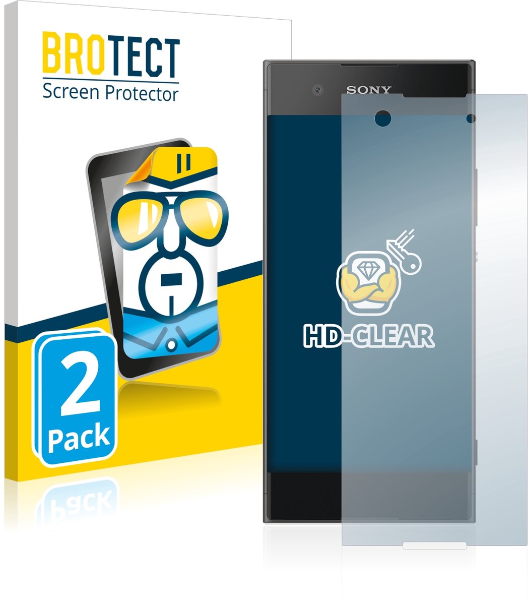 BROTECT - Screenprotector voor Sony Xperia XA1 - Folie Beschermfolie transparant 2 Stuks