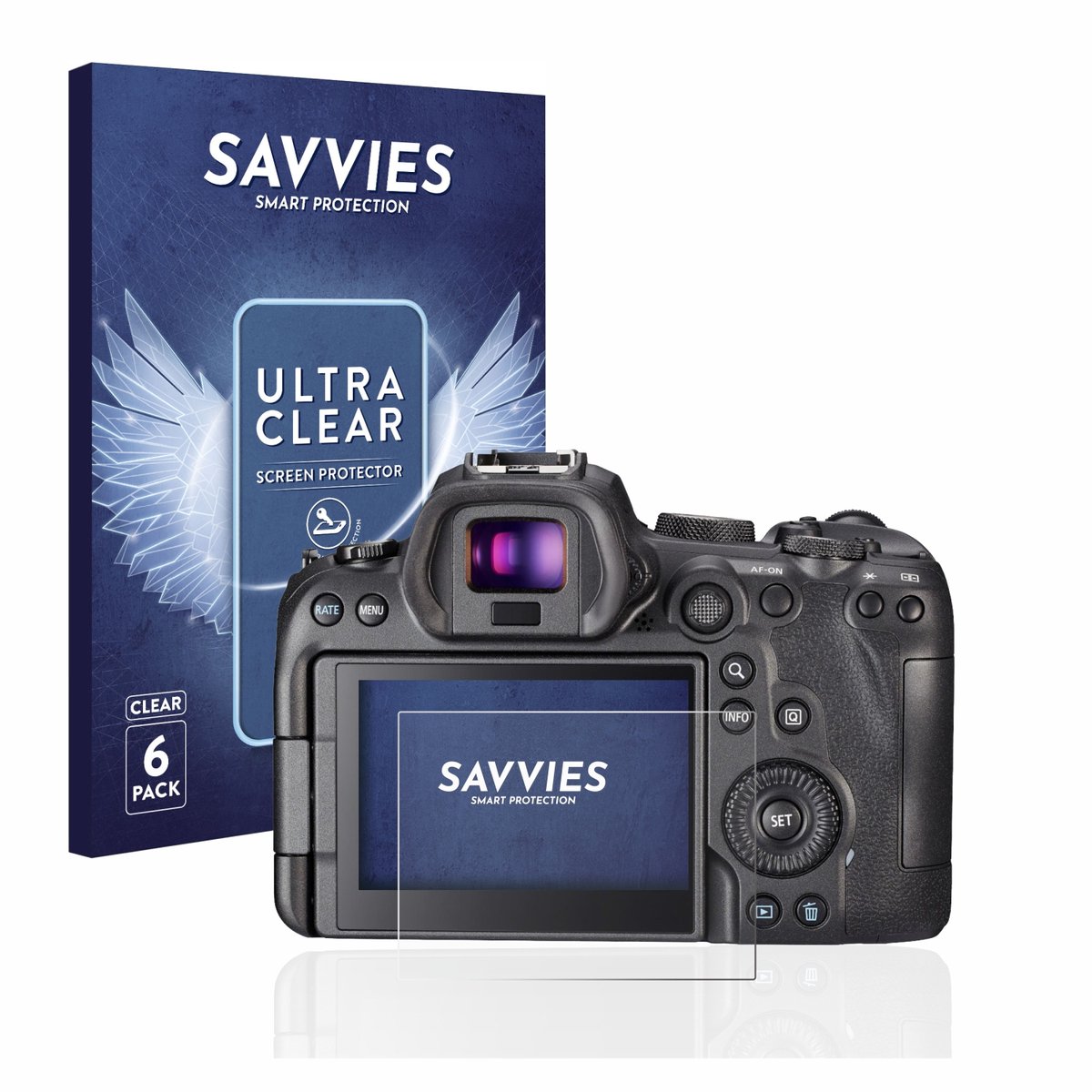 Savvies - Screenprotector voor Canon EOS R6 - Folie Beschermfolie transparant 6 Stuks