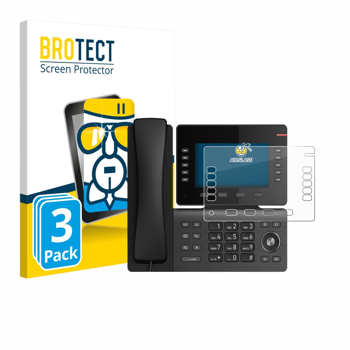 Screenprotector 3 Stuks voor Snom D865 Beschermglas transparant