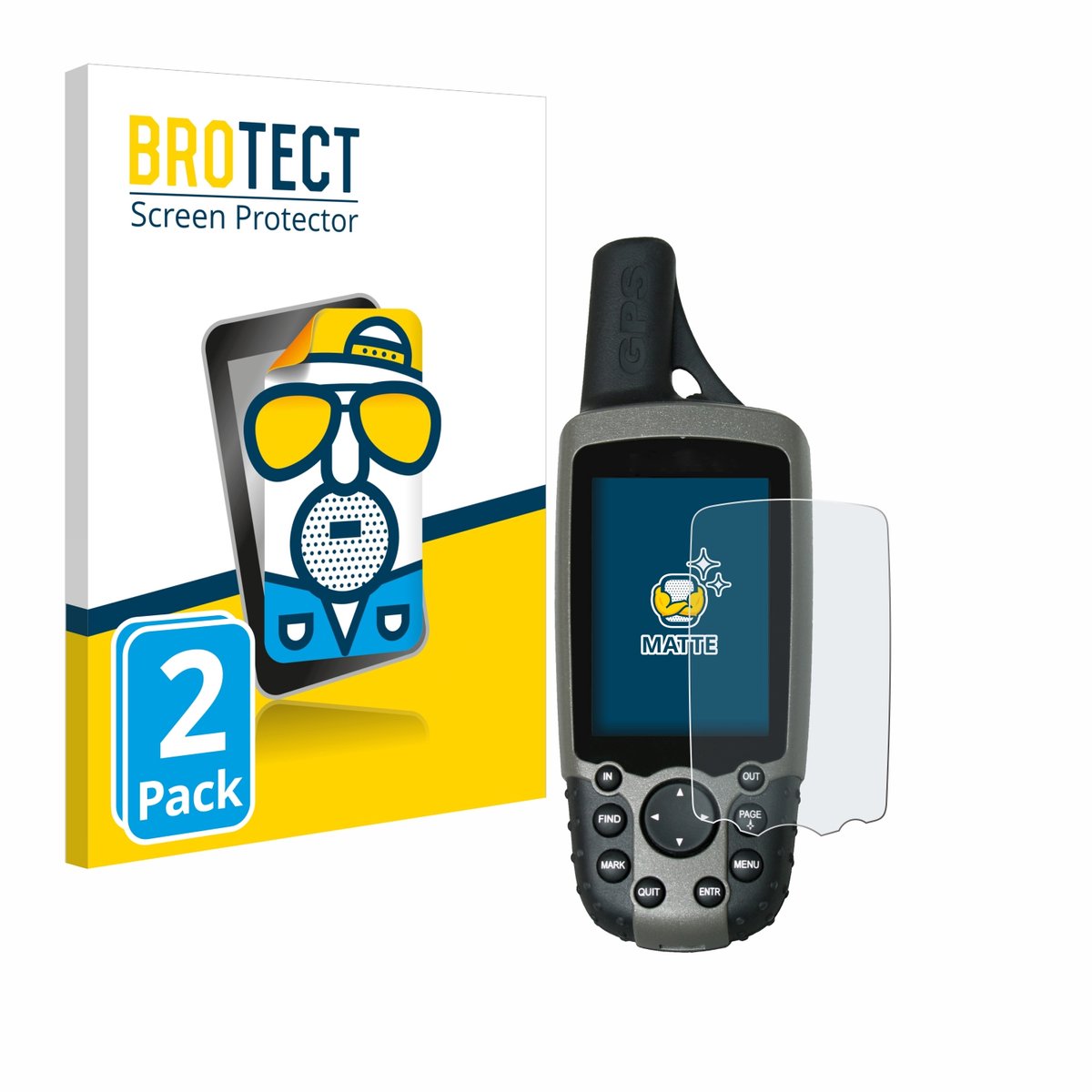 BROTECT - Screenprotector voor Garmin GPSMAP 60CSx - Folie Beschermfolie matte 2 Stuks