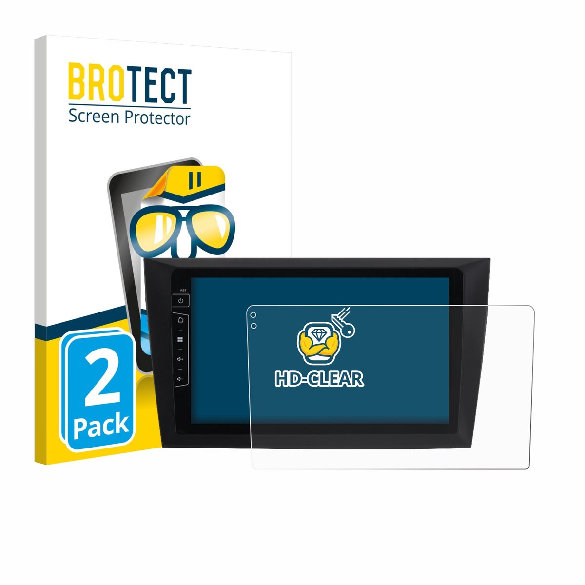 BROTECT - Screenprotector voor Dynavin D8-DF31 9" - Folie Beschermfolie transparant 2 Stuks