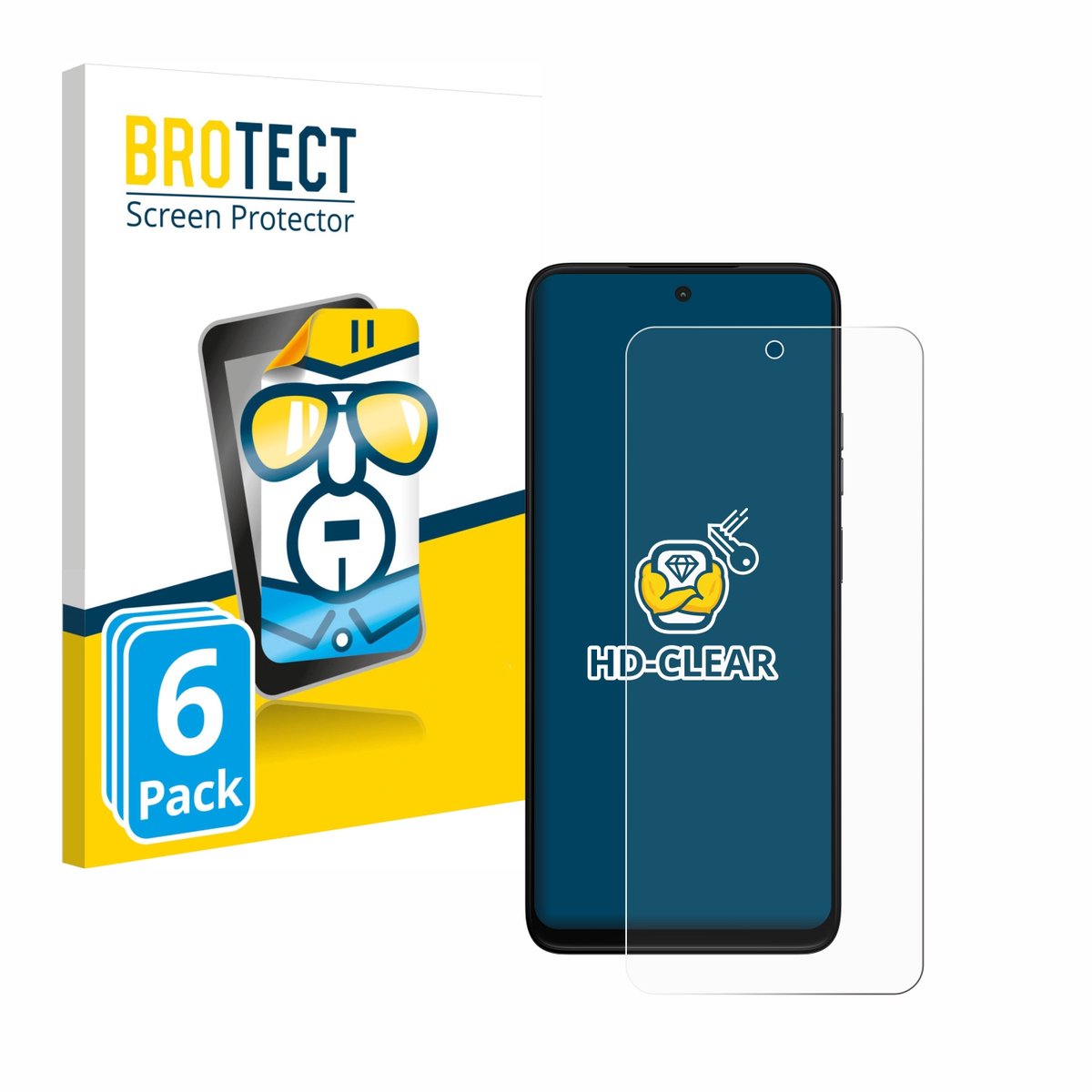 BROTECT - Screenprotector voor Motorola Moto G35 - Folie Beschermfolie transparant 6 Stuks