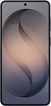 Zwarte Samsung Galaxy S26+ smartphone, voorkant met scherm.