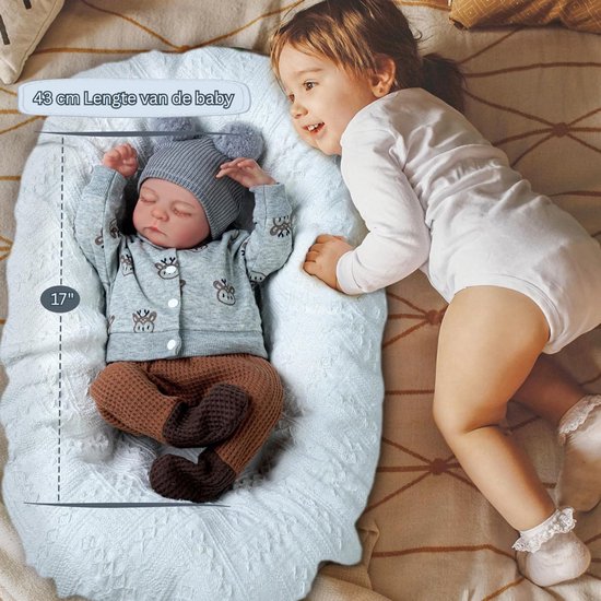 MKSS® Reborn Baby Pop - Silicone met Haar - Levensechte Babypoppen