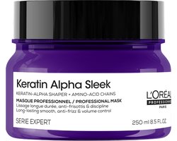 L'Oréal Professionnel Keratin Alpha Sleek Masque - Hydratation et brillance - Contrôle longue durée des frisottis et du volume - 250 ml