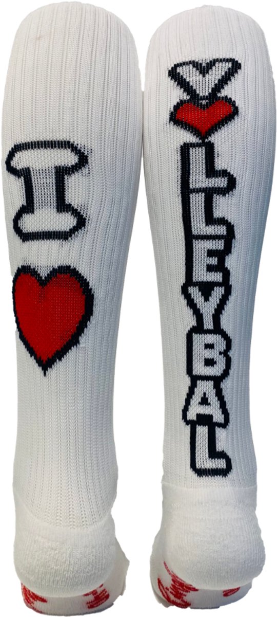 Hingly I love volleybal sokken White Black Red maat 41-44