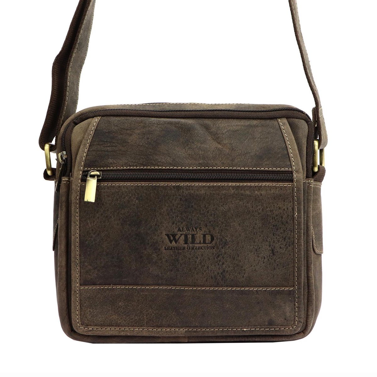 Wild - Heren Tas - Natuurlijke Lederen - 251L-MH - Gouden Accenten