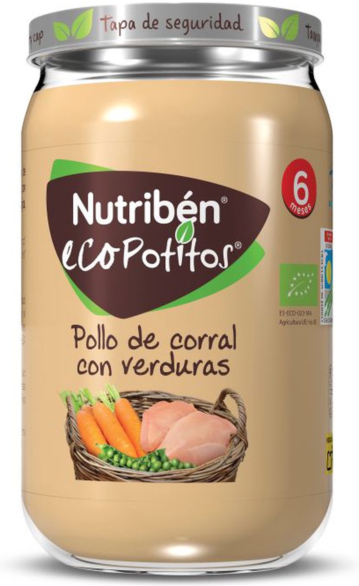 Pot Kip met Selecte Groenten Eco 6m+ 235 g|Organic Chicken Jar with Select Vegetables 6m+ 235 g|Pot de Poulet aux Légumes Sélectionnés Eco 6m+ 235 g
