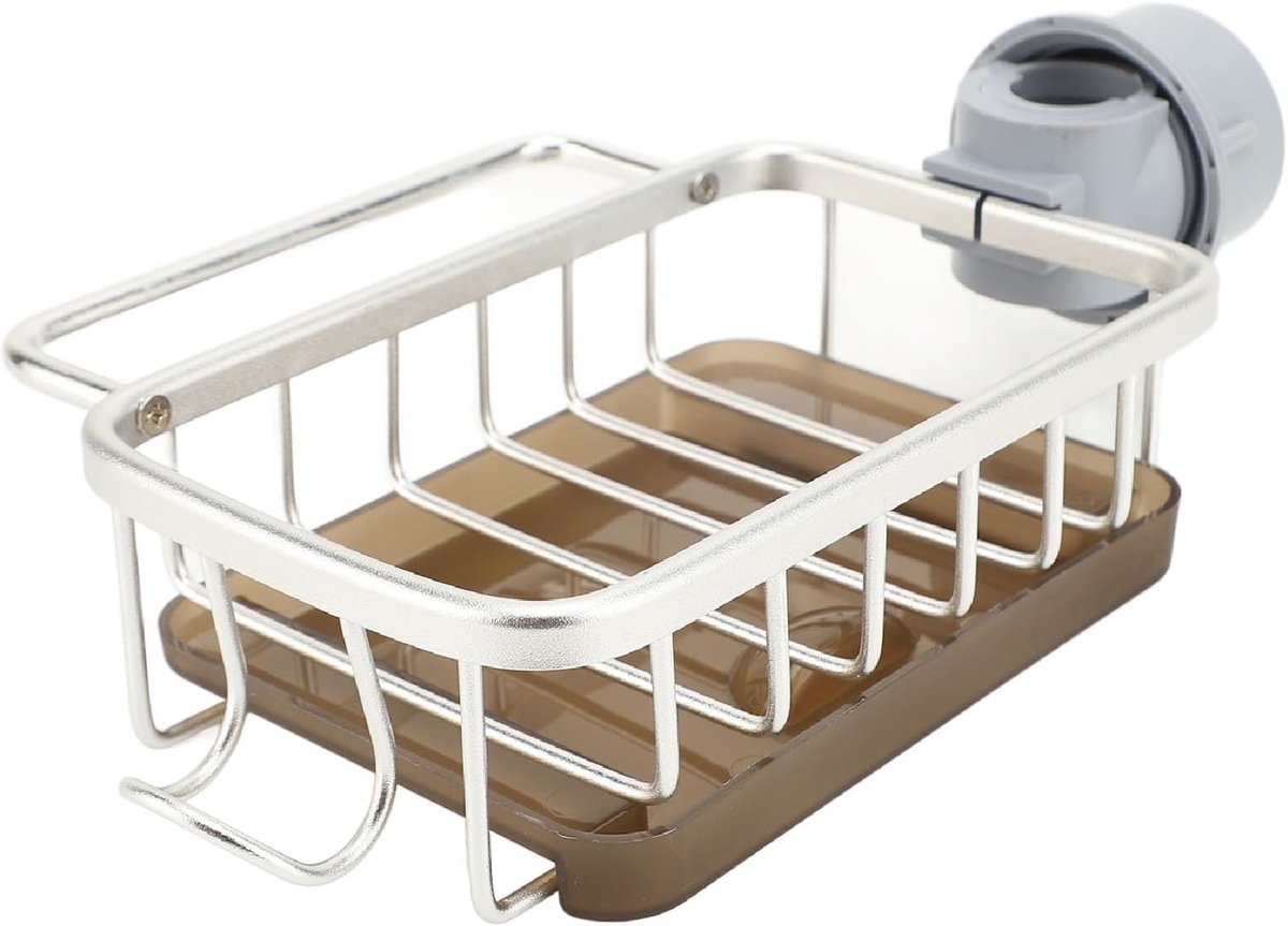 Keukenkraan Organizer - Spoelbak Houder - Keuken Opbergen - Ruimte Aluminium - 28x15x8 cm