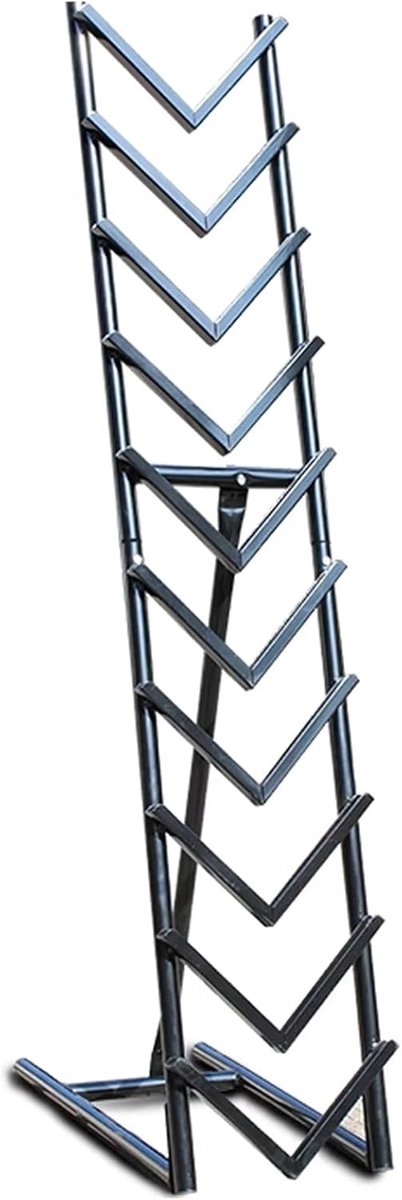 Tegel display standaard - Vloer display - Winkel presentatie - 10 vakken capaciteit - 53 x 140 cm - Zwart