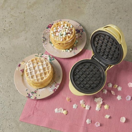 Bestron Wafelijzer - AMW500V - 550W - Mini wafel - Anti aanbaklaag - Geel - 5 jaar garantie van Bestron — afbeelding 5