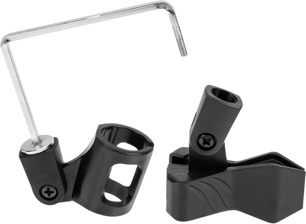 Microfoon Clip - Muziek Accessoire - Instrument Bevestiging - Robuust Ijzer ABS - 12x11.5x3 cm - Zwart