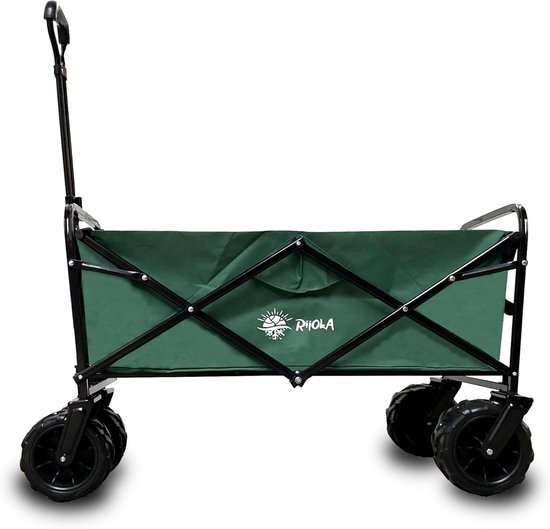 Bolderkar Opvouwbaar - Trekkar Tuin - Spullen Vervoeren - Harde Bodem Crosswielen - 94L 70kg - Groen van Merkloos — afbeelding 4