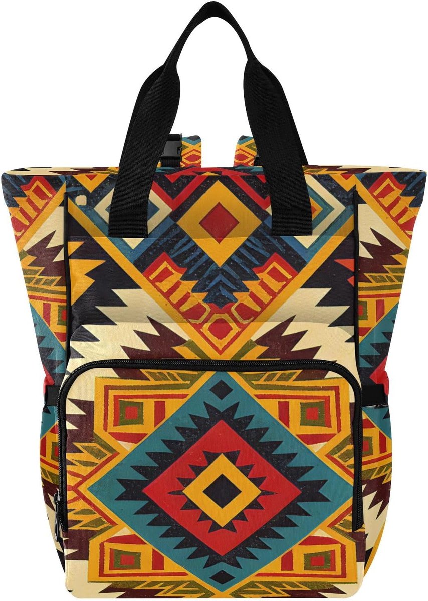 Luiertas Rugzak - Baby Tas - Organiseren Baby Spullen - Veelzijdig Draagbaar - 15L Capaciteit - Geometrisch Patroon