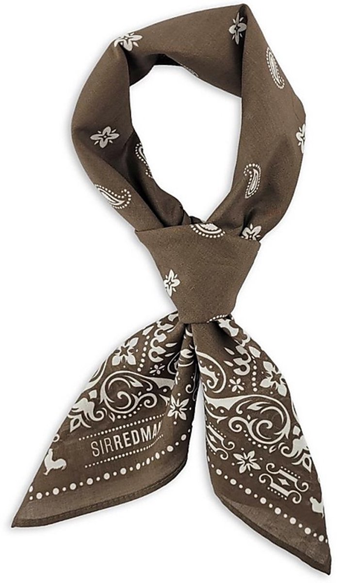 Sir Redman - Sjaals - WORK bandana bruin - bruin / wit