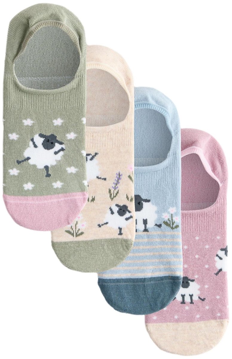 Next - Dames - 4 Paar sneaker-footsies - Roze