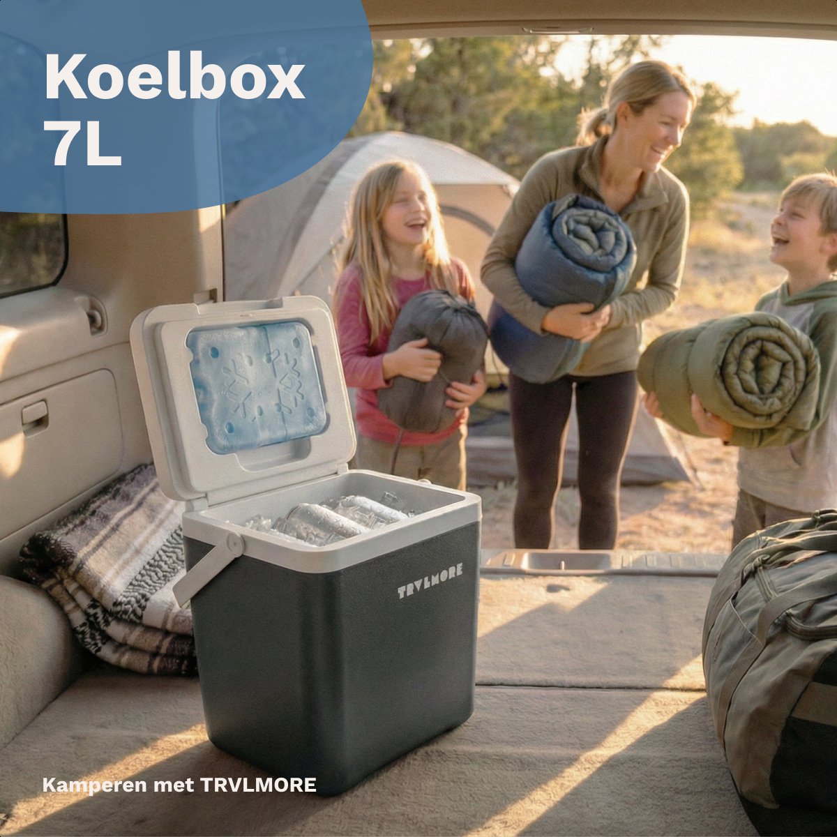 TRVLMORE Koelbox 7L - Frigobox - Inclusief Koelelement - Koelbox Klein - Antraciet – foto 2