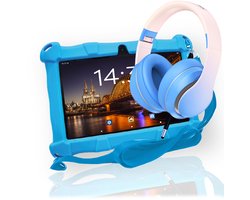 AngelTech Kinderpakket Slim - AngelTech Kindertablet Slim + AngelTech Kinderkoptelefoon - Combipakket - Kindertablet Vanaf 3 Jaar – Kinder Tablet – Kids Tablet - Tablet voor Kinderen - Blauw