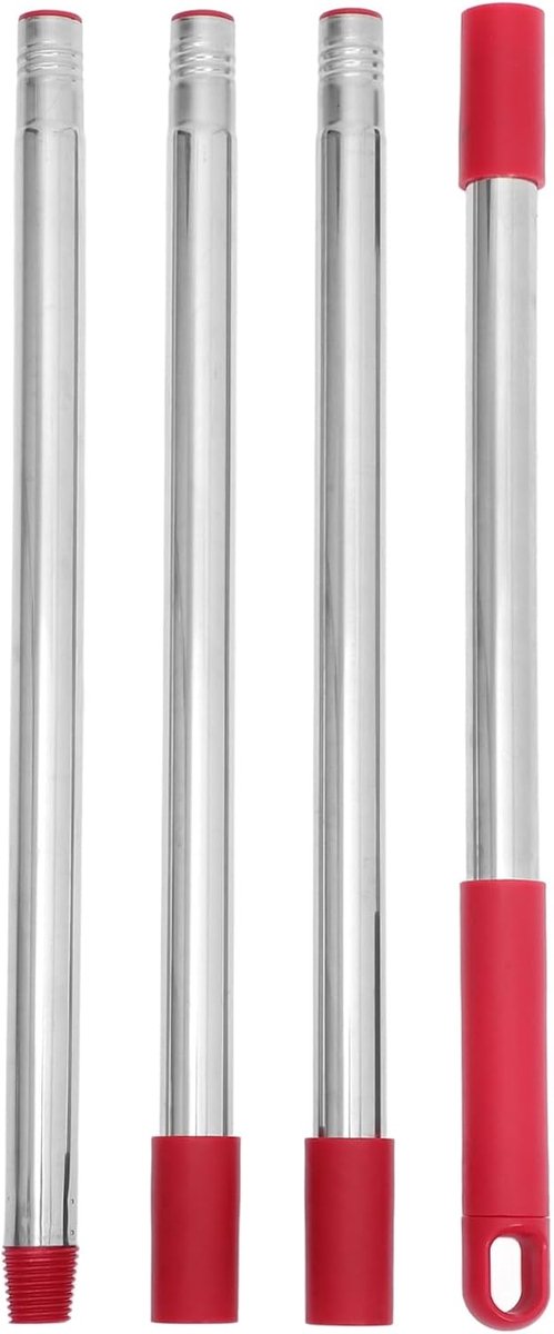 Vervangende Dweilstok - Moppensteel Accessoire - Vloeren Schoonmaken - Verstelbare Lengte - 146cm - Donkerrood