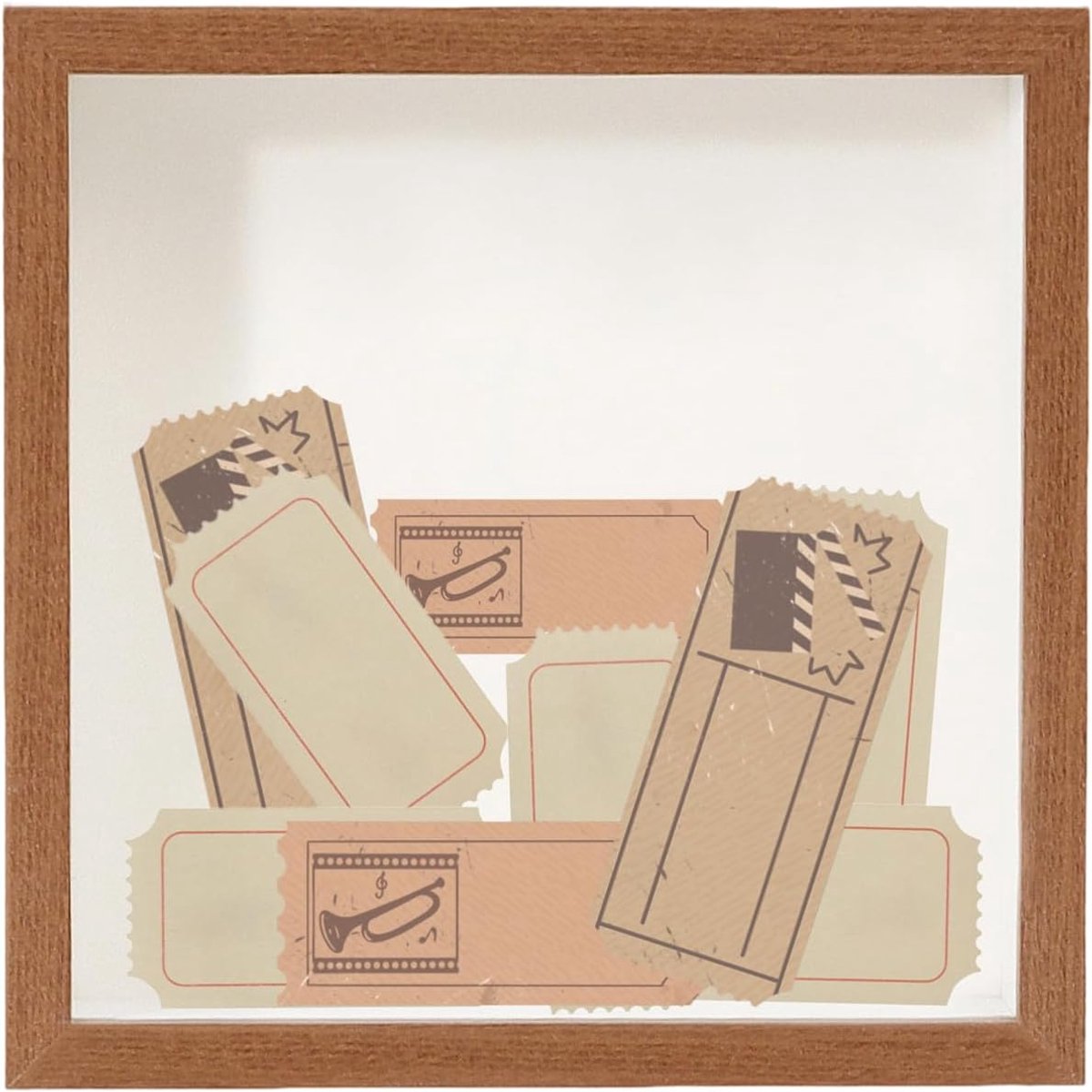 Herinneringsdoos met Sleuf - Bewaar Displaykastje - Souvenirs Presenteren - Stofvrije Wandmontage - Verschillende Maten - Donkere Walnoot