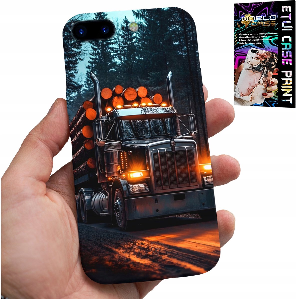 HOESJE VOOR IPHONE (7 PLUS) - ACHTERKANT MET VRACHTWAGENMOTIE