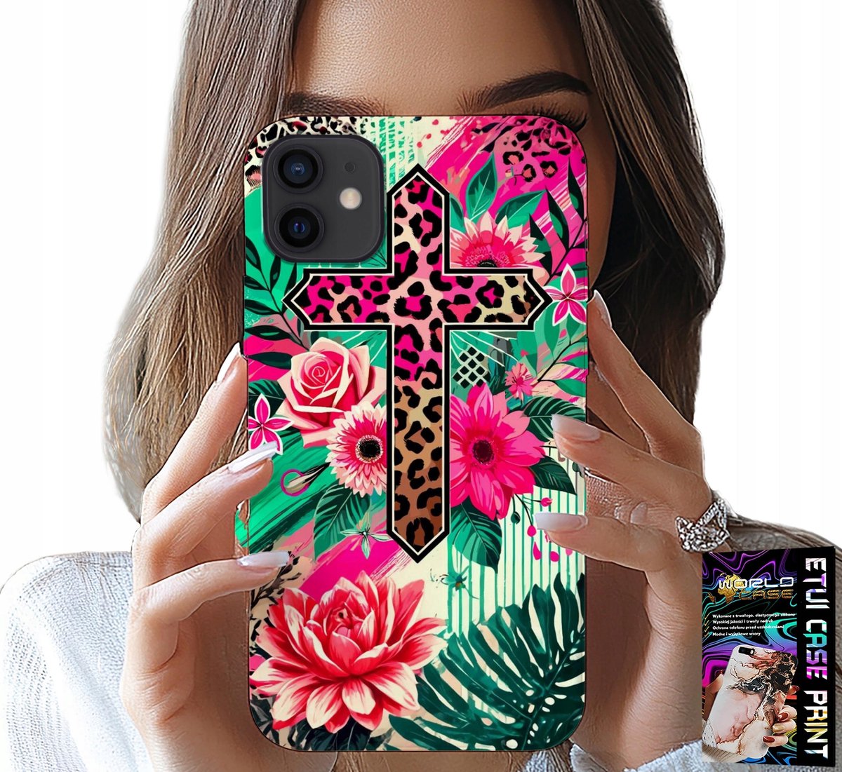 HOESJE VOOR IPHONE 13 MINI - KRUIS, ROOS CHRISTELIJKHEID JEZUS RUGZAK