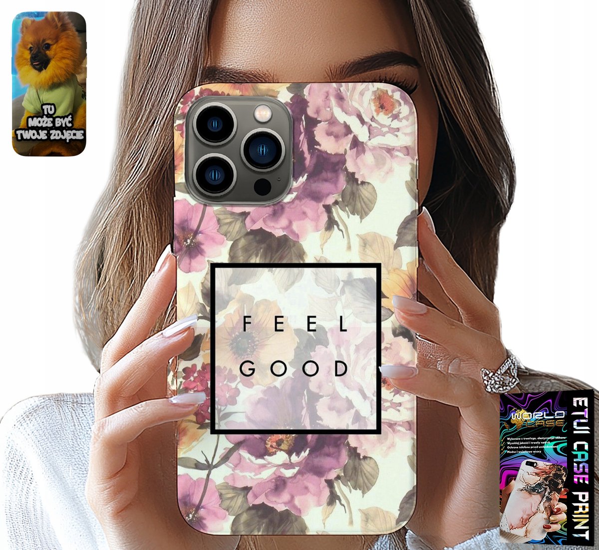 HOESJE VOOR IPHONE 13 PRO - BLOEMENPATROON, MODIEUS VOOR DAMES + BRIL