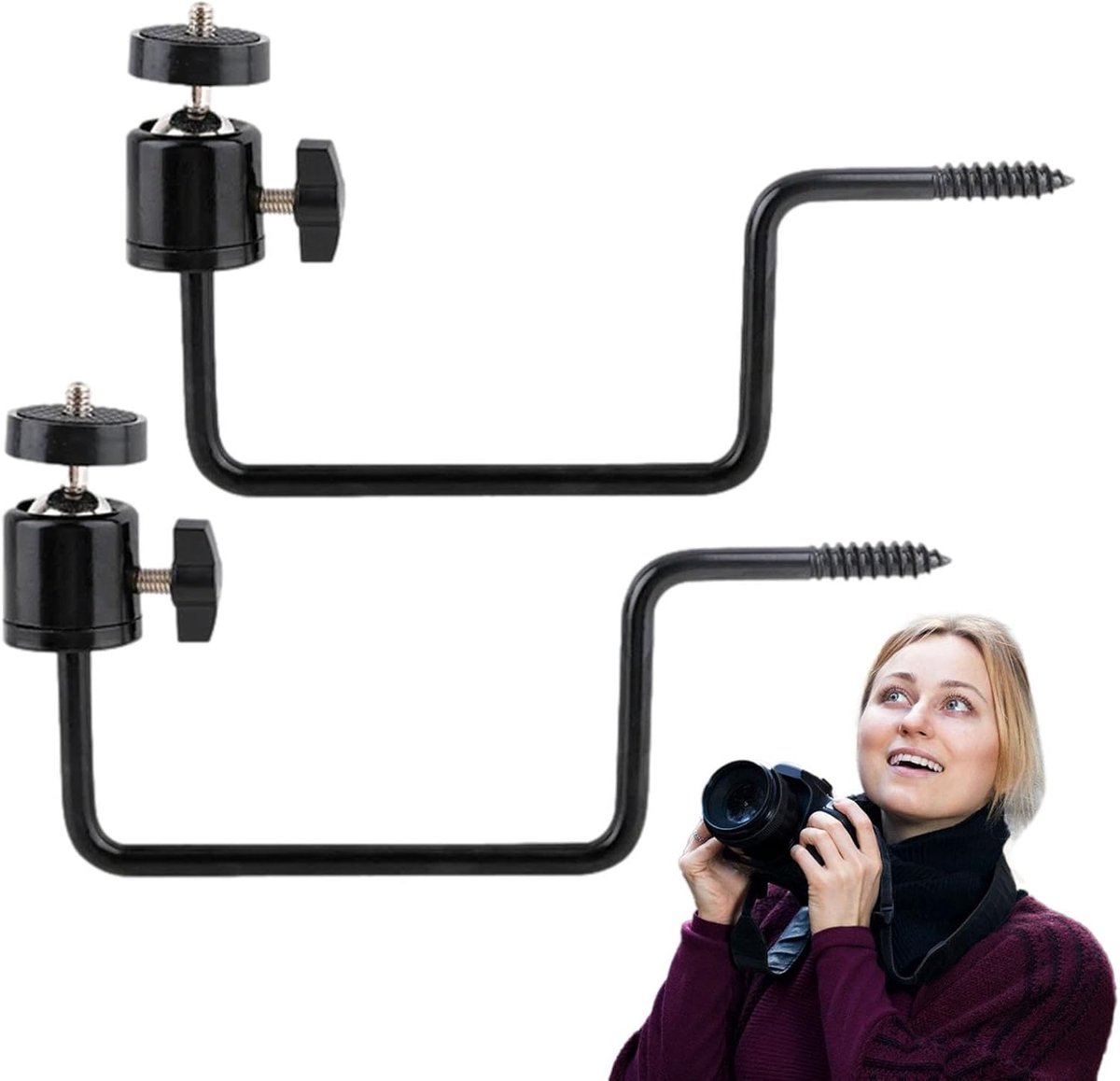 Camerahouder - Boomhouder - Jachtcamera Bevestigen - Verstelbare Schroef - 168 x 75 cm - Zwart
