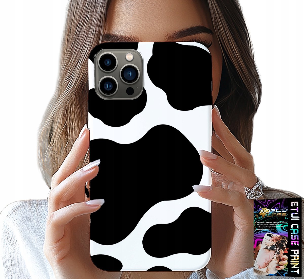 iPhone 12 Pro hoesje - Zwart-wit koeienpatches, trendy patronen