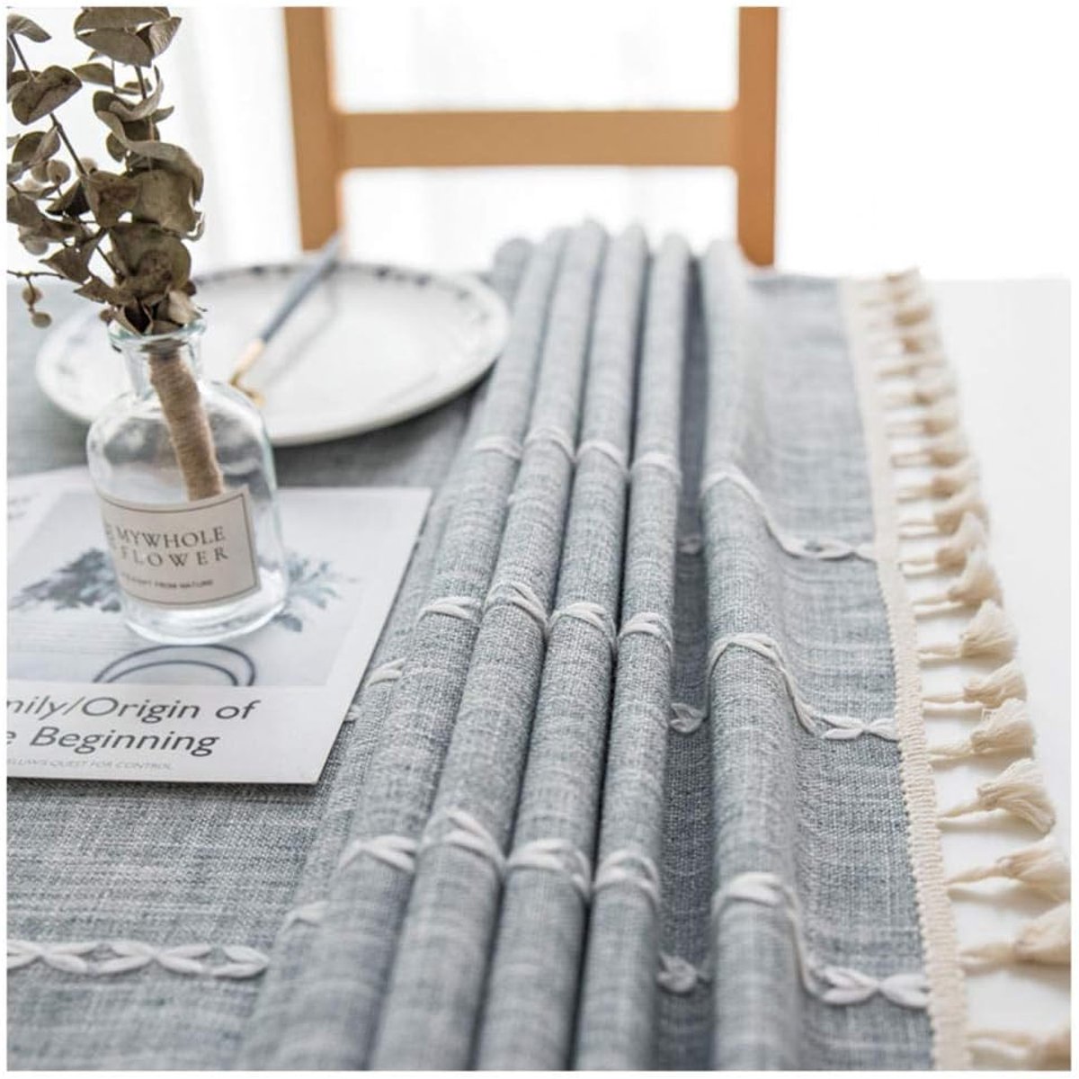 Tafelkleed - Decoratief Kleed - Bescherming Tafel - Stofwerend Ontwerp - 120x280cm - Grijs