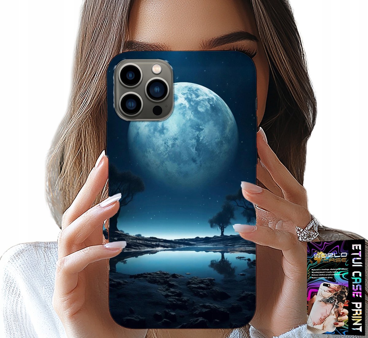 iPhone 12 Pro hoesje - Volle Maan Hoesje + Film