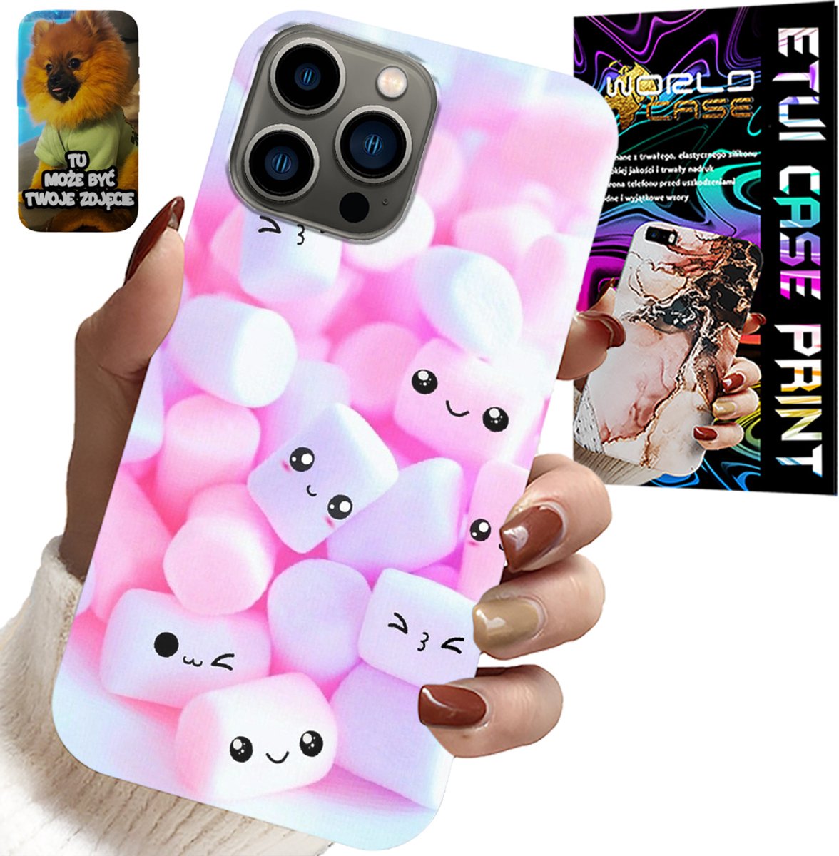 iPhone 13 Pro hoesje - Sweet Marshmallow patroon, cover, achterkant