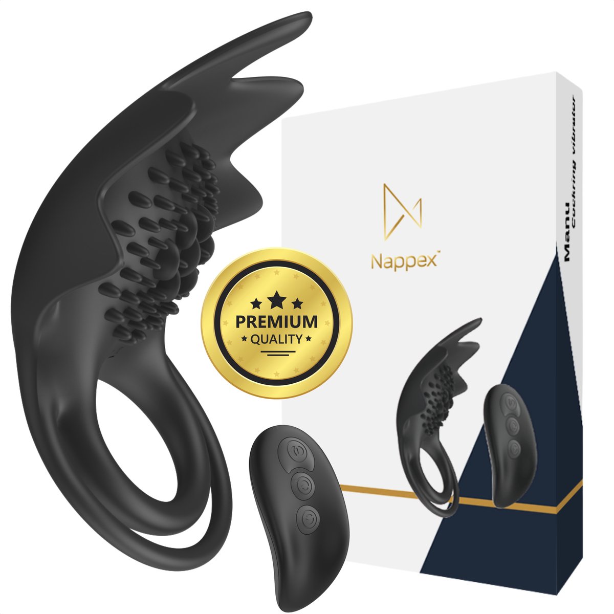 Cockring Vibrerend - Nappex™ Manu Vibrerende Penisring met Afstandsbediening [Discreet Verzonden] - Siliconen Cockringen - Sex Toys voor Koppels - Vibrators voor Mannen en Vrouwen - Zelf Aftrekken - Kamasutra - Erotiek