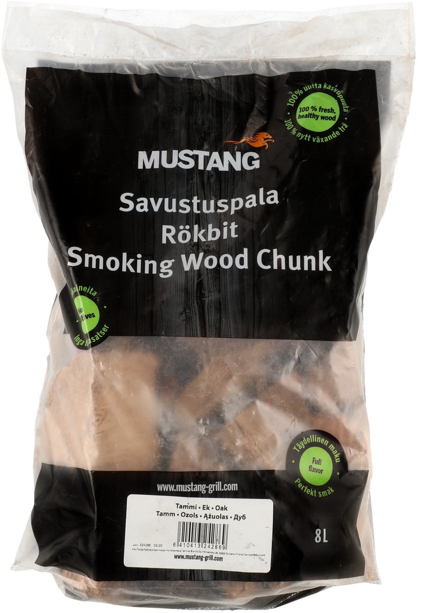 Mustang Rookhout Chunks Eiken – BBQ Smoking Wood – Voor Kamado, Grill & Smoker – 100% Natuurlijk