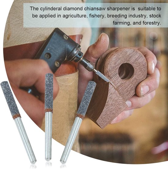 Slijpstenen Vijl - Diamant Kettingzaag - Scherp Houden Gereedschap - Hoge Hardheid Diamant - 3 Stuks 4 Mm van Merkloos	 — afbeelding 2