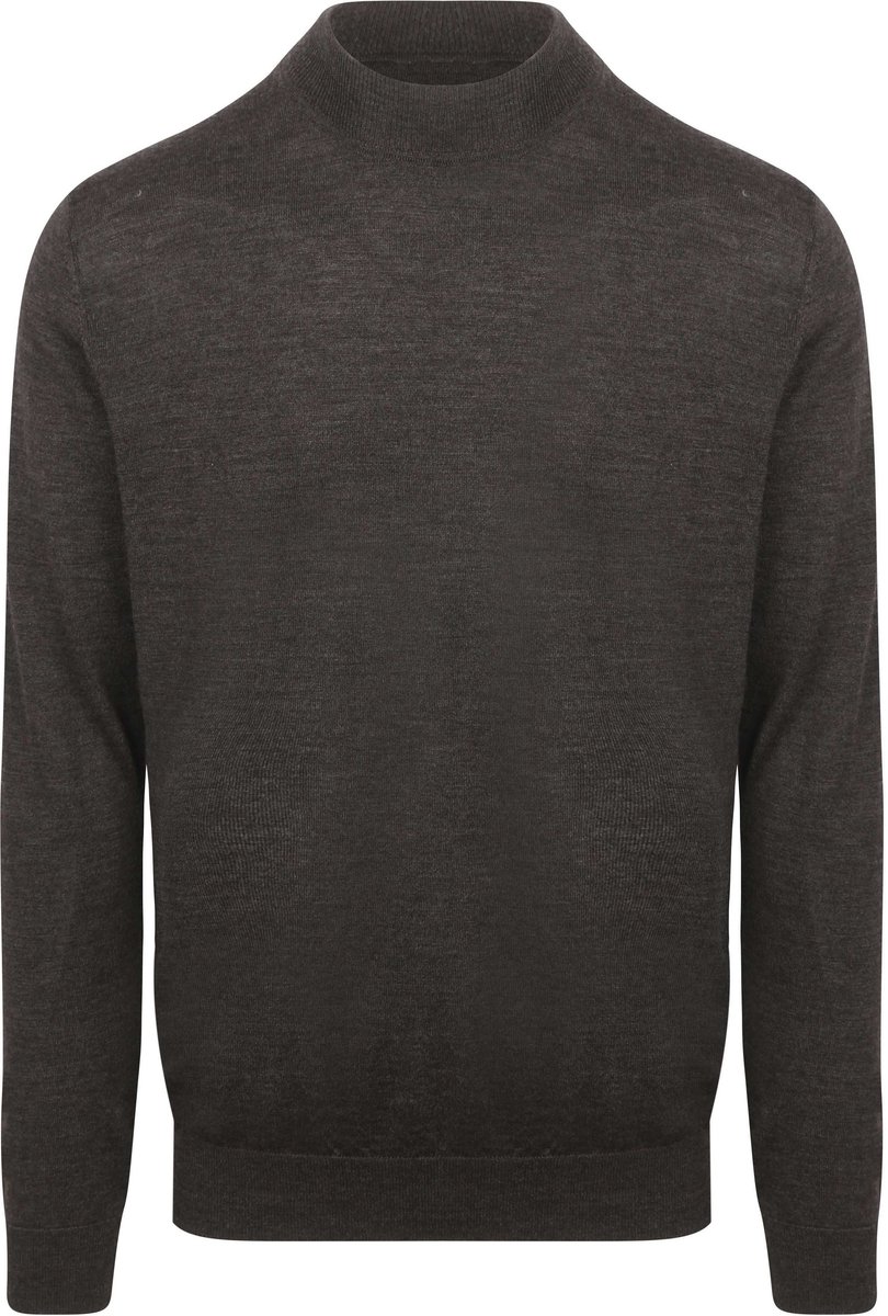 Profuomo Turtleneck Trui Merino Donkerbruin - Maat S - Heren - Pullover