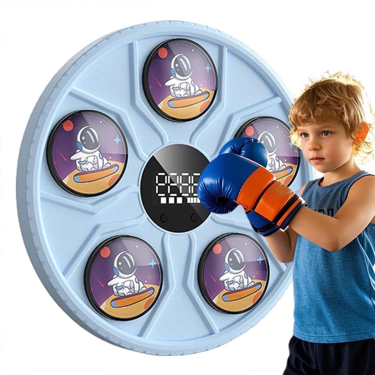 Muziek Bokstrainer - Boks Trainingsmachine - Thuis Fitness - Slimme Touchscreen - 40x40x5 cm