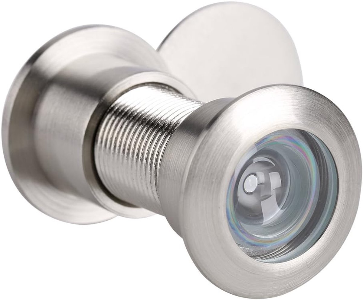 Deurviewer - Kijkgaatje - Veiligheid Thuis - Met Privacyafdekking - 28mm Kijkhoek - Geborsteld Chroom