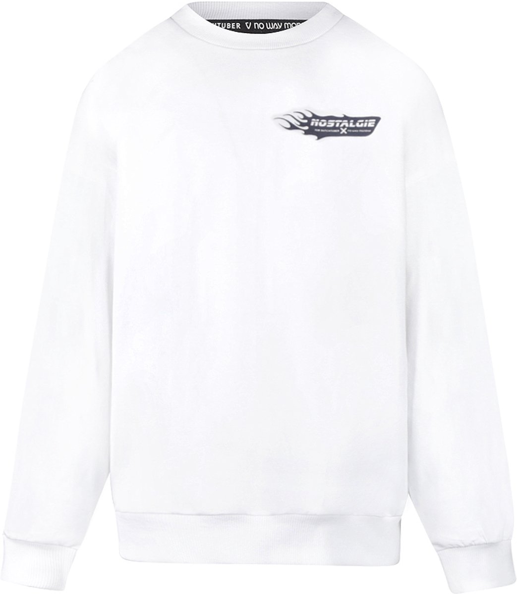 No Way Monday x Job Dutchtuber - Sweater - Backprint - Bright White - Maat 110/116
