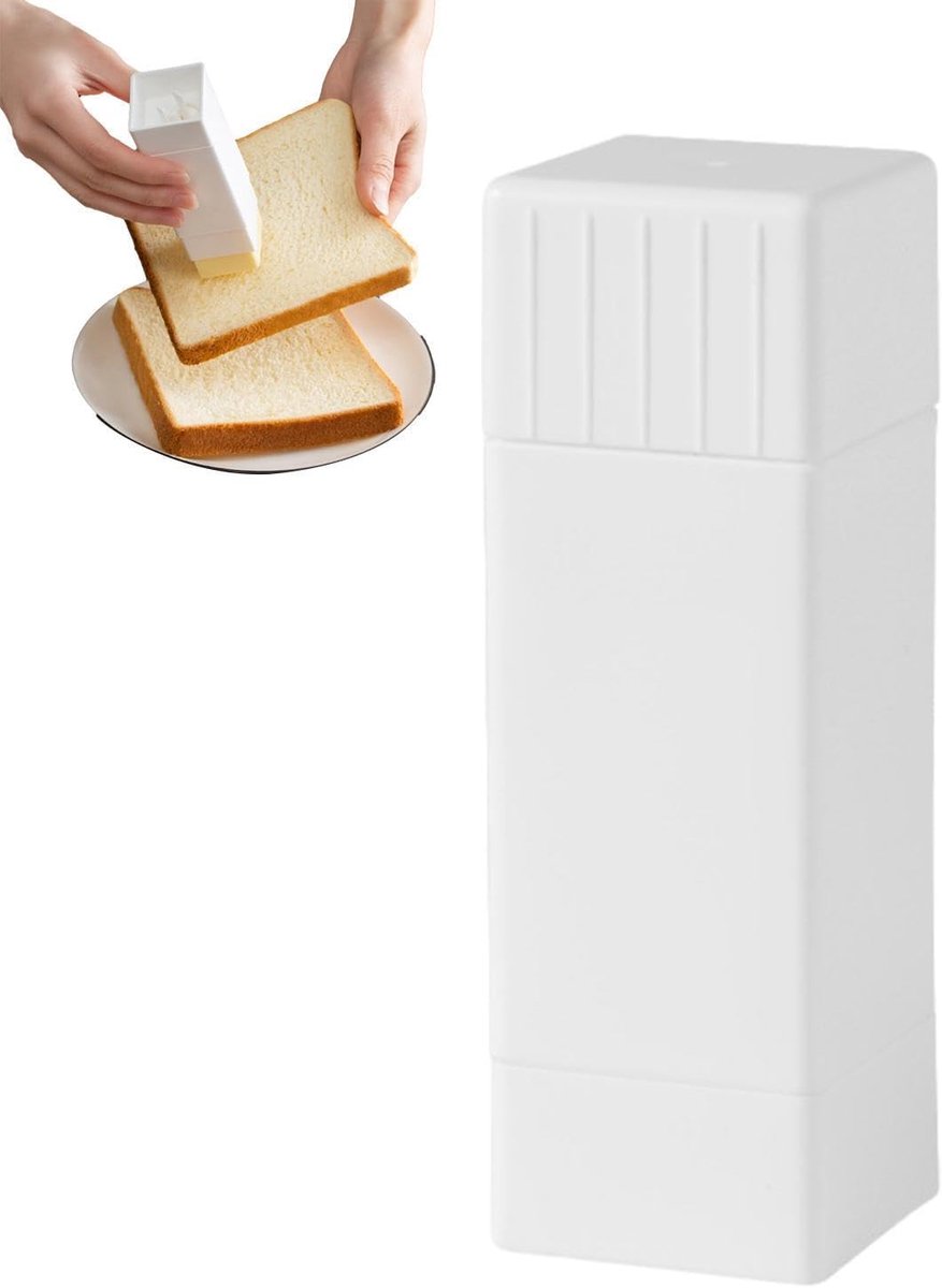 Botermes - Boterhouder Keukengerei - Brood Beleg Smeren - Staande Ontwerp - 3.6x3.6x11cm - Wit
