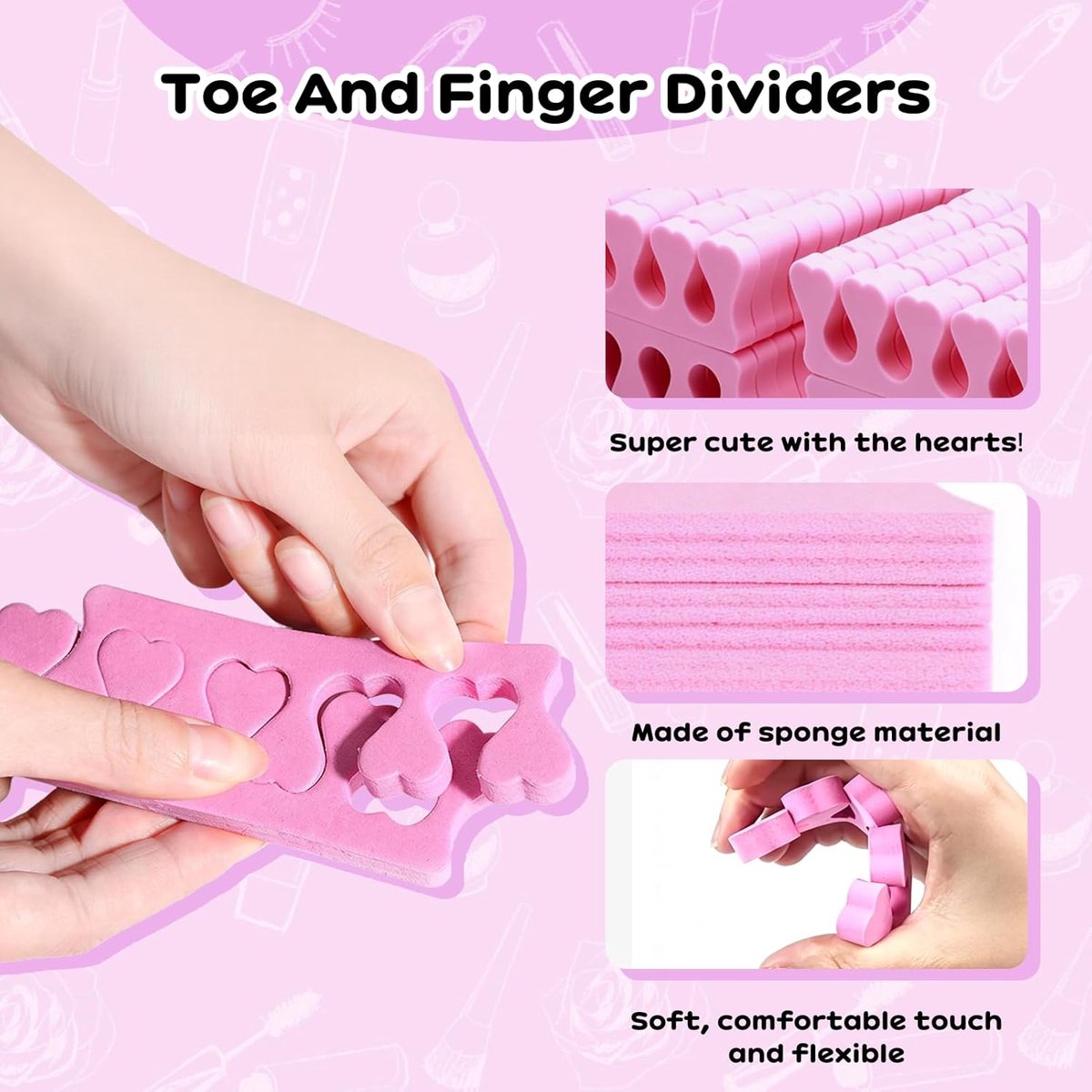 Spons Teen Spreider - Vinger Separator - Manicure Pedicure - 100 Stuks - Rood