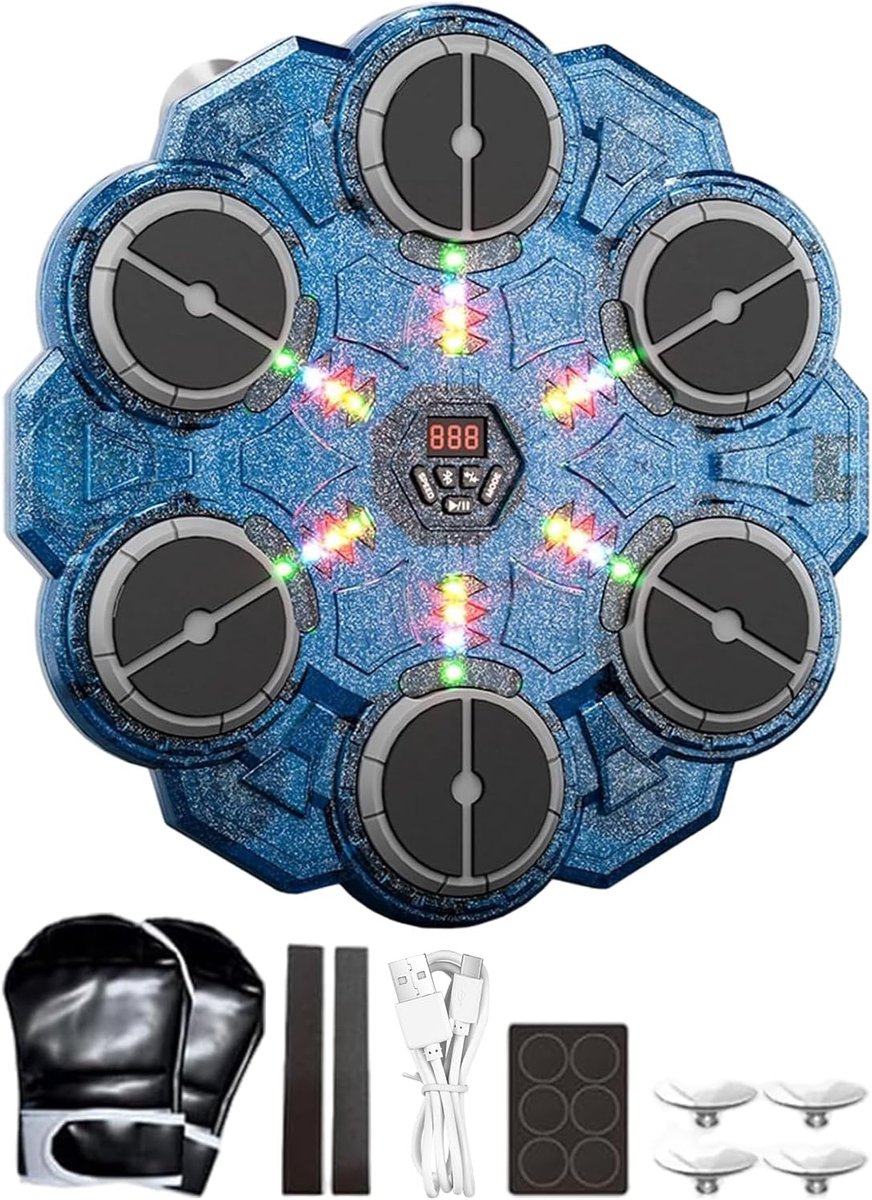 Muziek Box Machine - Boks Trainer - Interactieve Training - Ritmisch Lichtdisplay - 335 x 365 cm - Blauw