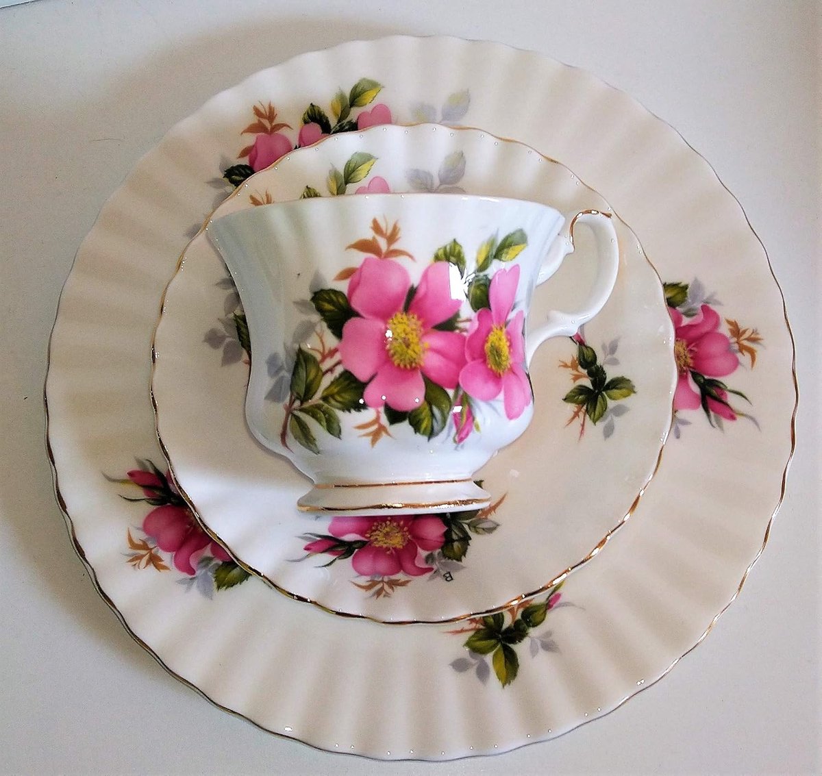 Verzamelmok Set - Theekopjes Set - Thee Drinken - Bloemen Decoratie - Set van 3