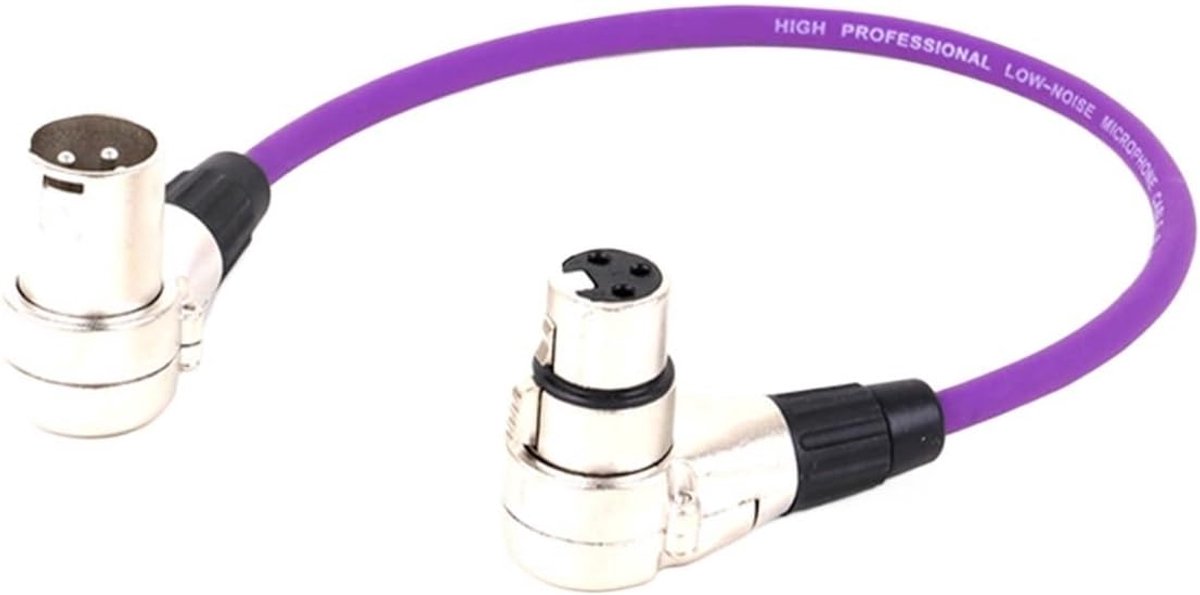 XLR Kabel - Microfoon Kabel - Audio Verbinding - Haakse Connectoren - 1 Meter - Paars