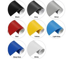 Auto Vinyl Folie - Carbon Fiber Wrap - Car Styling - Waterdicht 4D Design - 50x200 cm - Wit