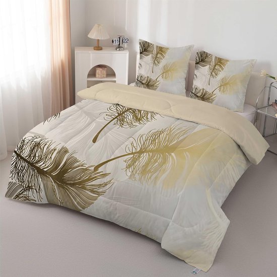 Dekbed 4 seizoenen - Licht dekbed - Heerlijk slapen - Omkeerbaar design - 200 x 200 cm - Grijs patroon