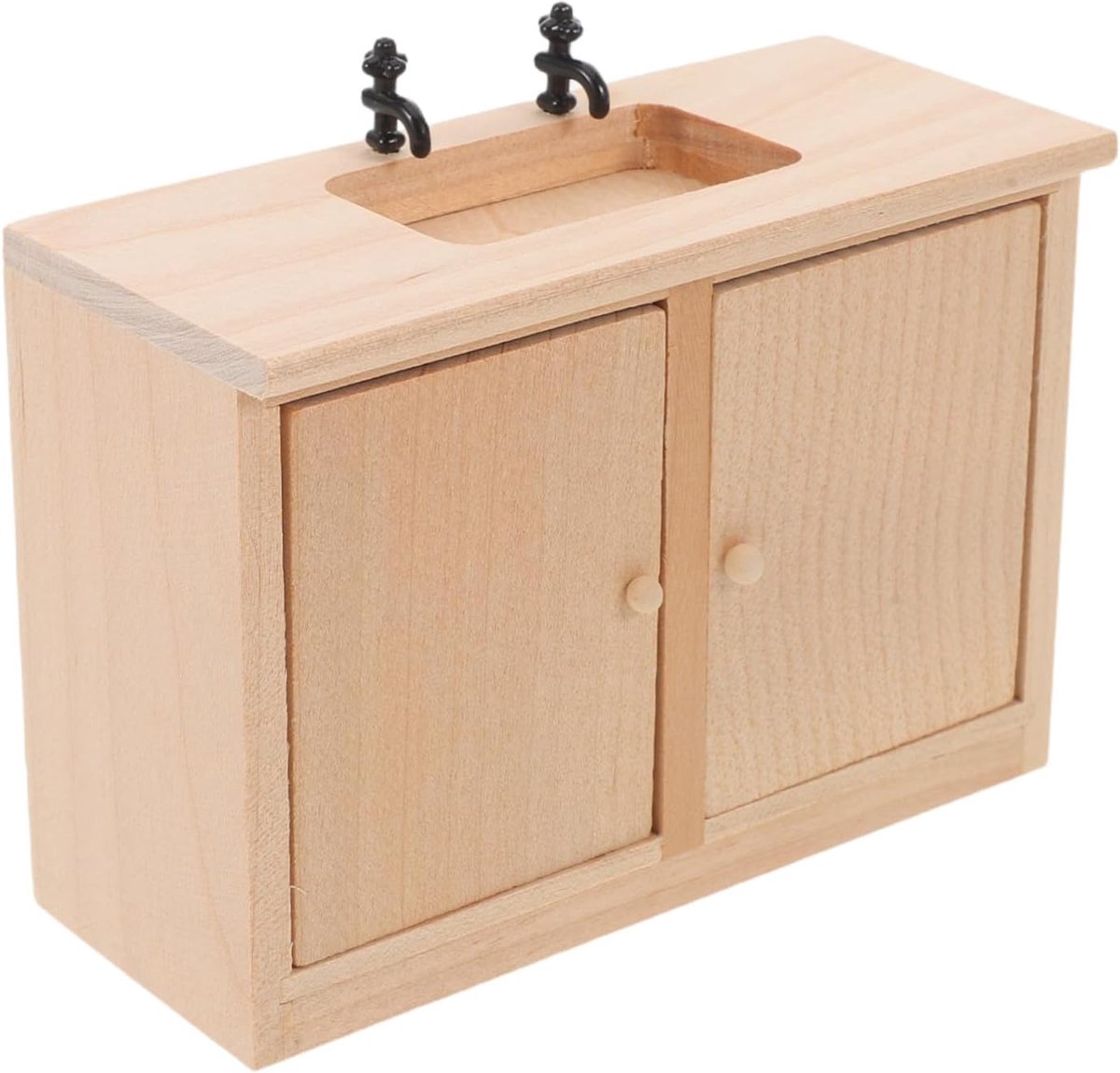 Poppenhuis Badkamerkast - Miniatuur Meubel - Poppenhuis Decoratie - Schaal 1:12 - 10.5 x 8.5 cm - Lichtgeel