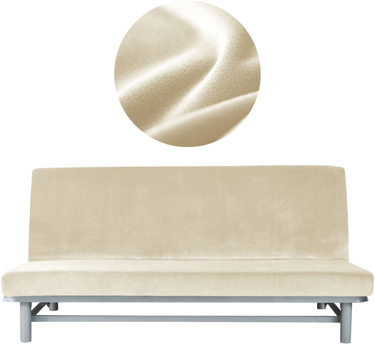 Meble odNowa - Weelourse Bankhoes - 190-210 cm - Crème - Elastische Stof